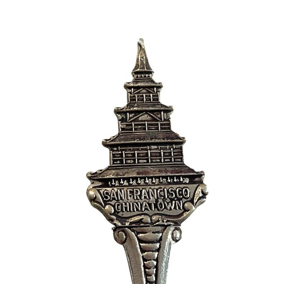 Vintage San Francisco Chinatown Souvenir Spoon B79 - Picture 3 of 4